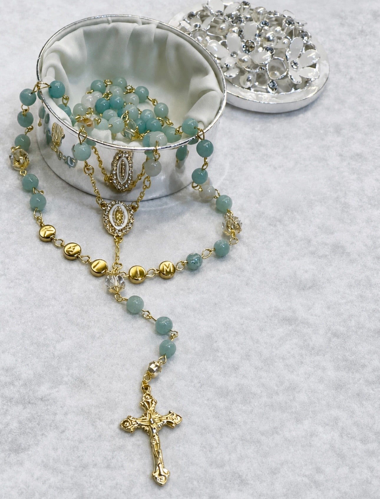 Celestial Aqua Rosary