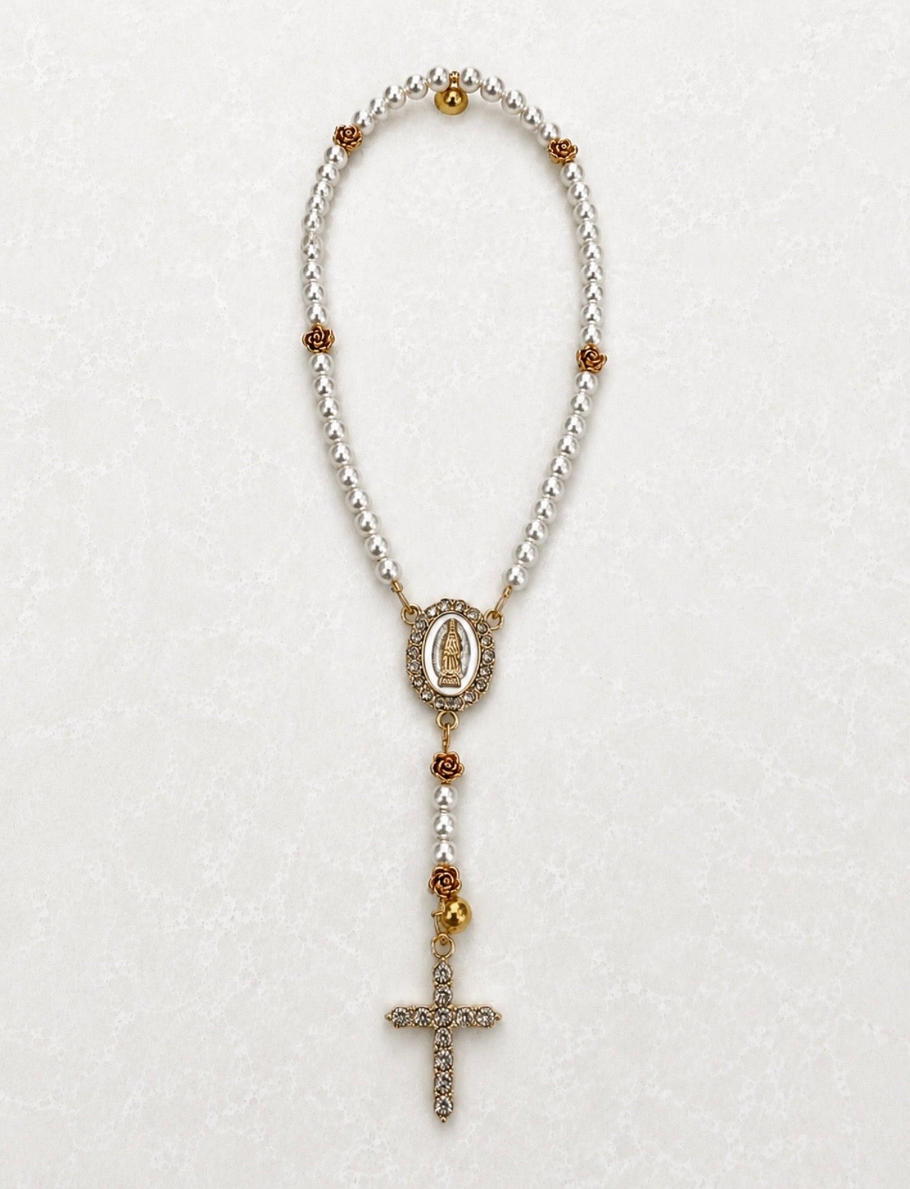 Heavenly Rose Rosary Bracelet