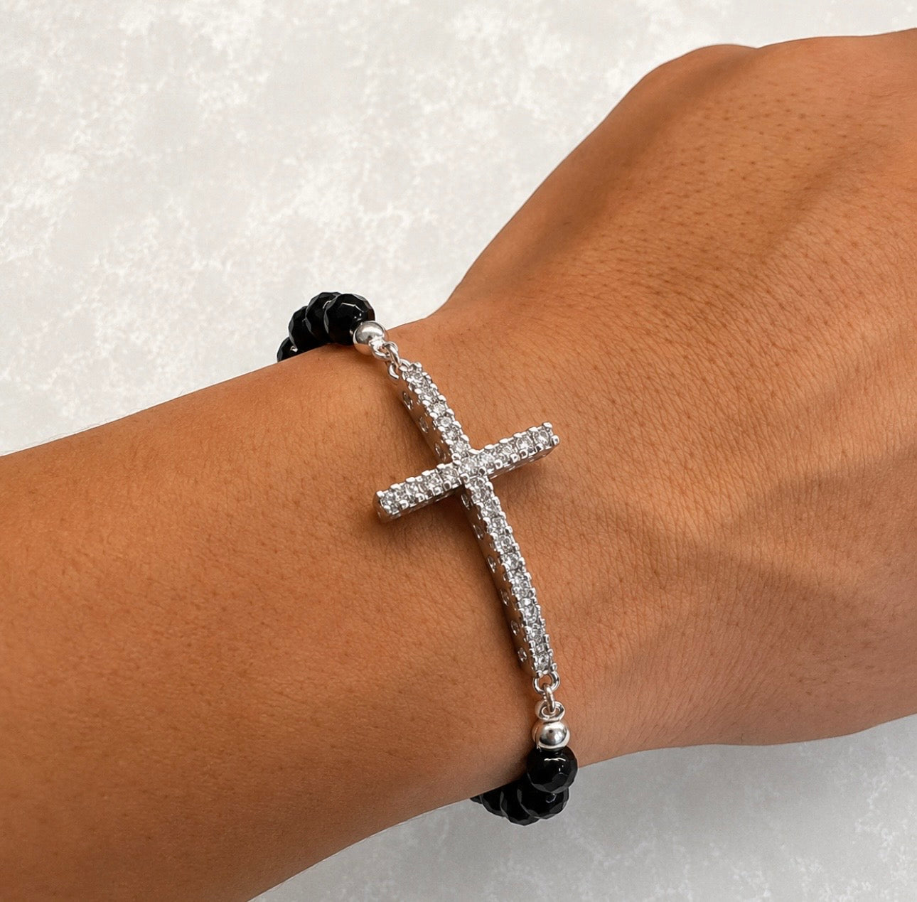 Mens Silver Creed Bracelet
