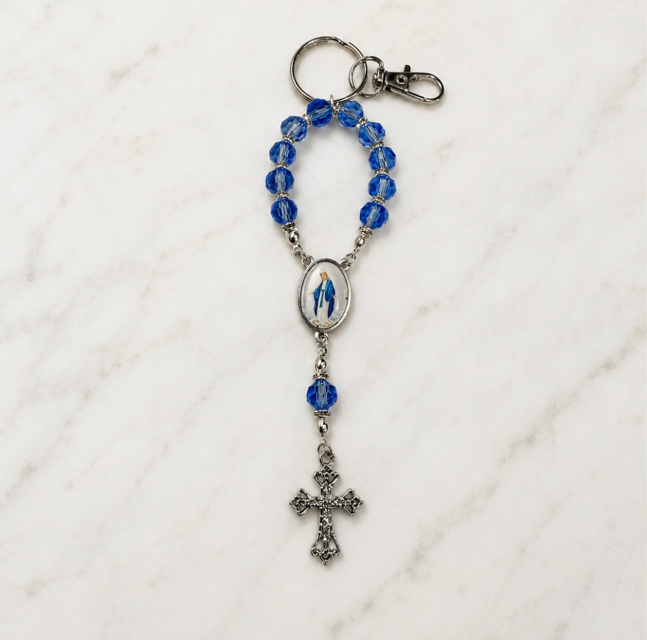 Hail Mary Rosary Keyring